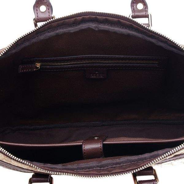 1:1 Gucci 246067 Men's Briefcase Bag-Beige/Ebony GG Fabric